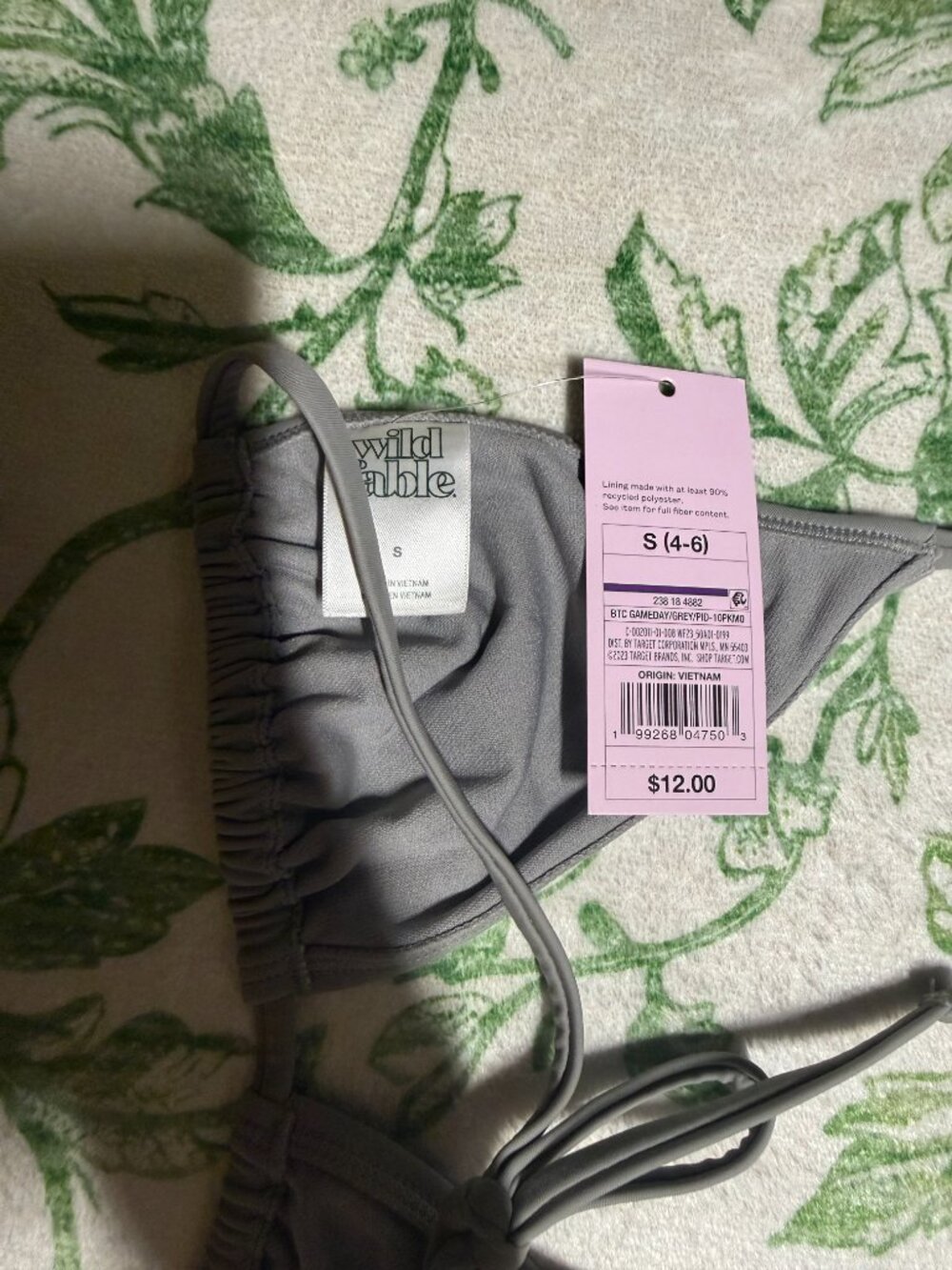 wild fable gray triangle bikini top. classic halter tie style. NWT - Picture 3 of 3